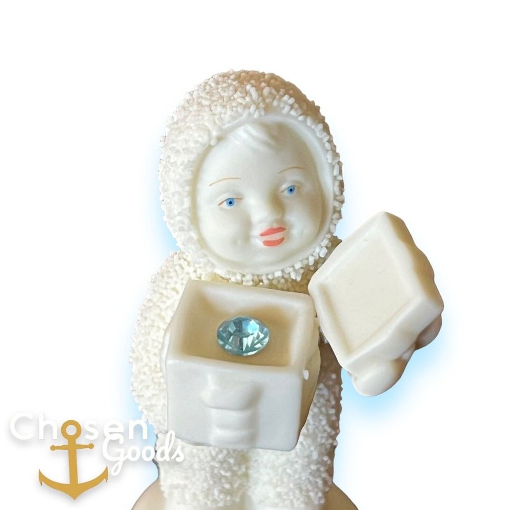 Vintage Swarovski Crystal Aquamarine March Birthstone Dept 56 Snowbabies Gift